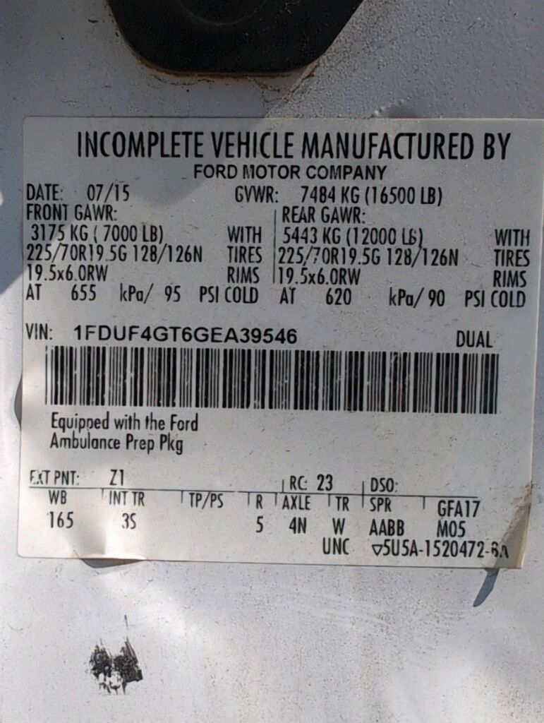 Used 2016 Ford F450 XLT w/ Ambulance Prep Package RWD image 34