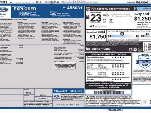 Used 2021 Ford Explorer XLT w/ Equipment Group 202A image 40