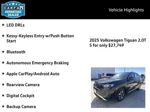 Certified 2025 Volkswagen Tiguan S AWD/4WD image 4