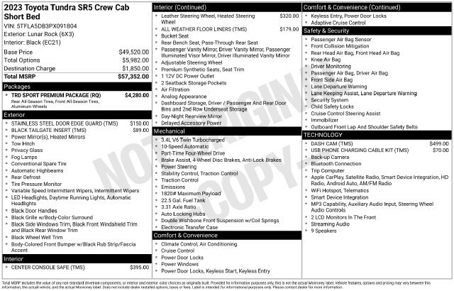 Used 2023 Toyota Tundra SR5 w/ TRD Sport Premium Package AWD/4WD image 12