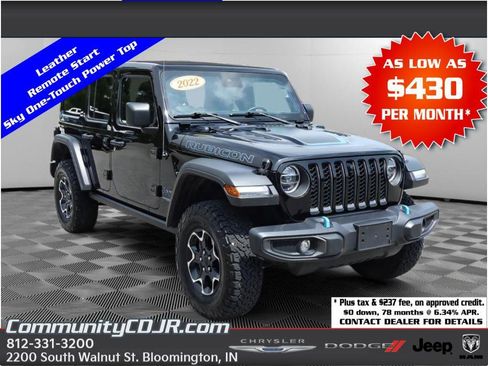 Used 2022 Jeep Wrangler Unlimited Rubicon 4xe w/ Cold Weather Group AWD/4WD image 1