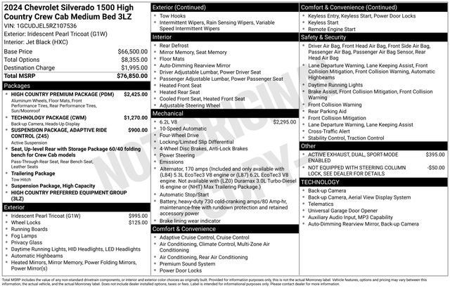 Used 2024 Chevrolet Silverado 1500 High Country w/ High Country Premium Package AWD/4WD image 31