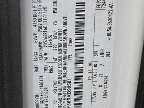 New 2024 Ford Transit 250 Low Roof w/ Load Area Protection Package RWD image 54