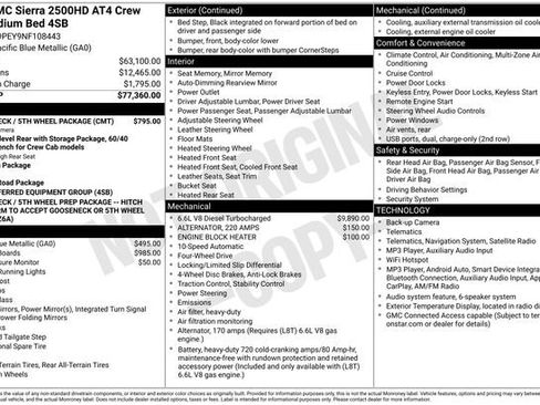 Used 2022 GMC Sierra 2500 AT4 w/ Gooseneck/5TH Wheel Package AWD/4WD image 47
