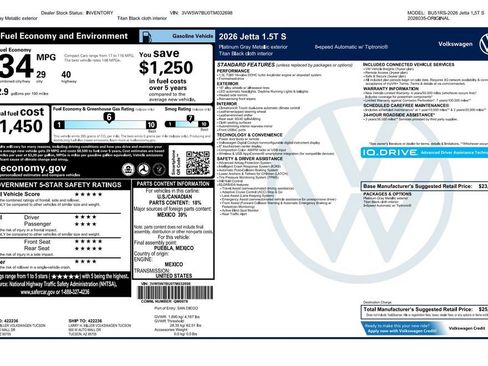 Used 2026 Volkswagen Jetta S FWD image 4