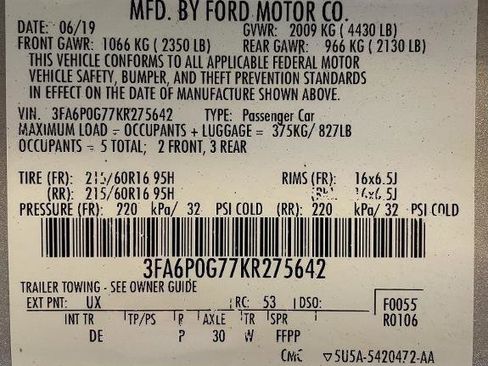 Certified 2019 Ford Fusion S image 37
