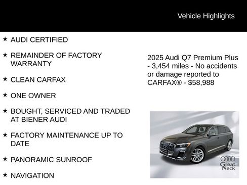 Certified 2025 Audi Q7 3.0T Premium Plus w/ Premium Plus Package image 9