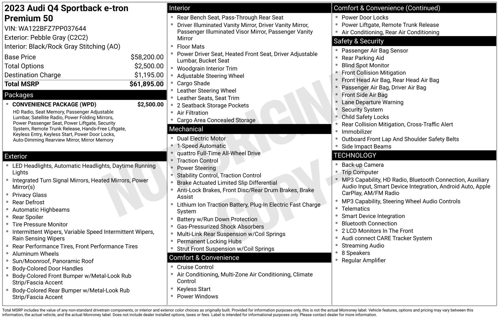 Certified 2023 Audi Q4 e-tron Premium w/ Convenience Package AWD/4WD image 33