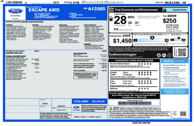 Used 2021 Ford Escape SE w/ SE Sport Appearance Package AWD/4WD image 41