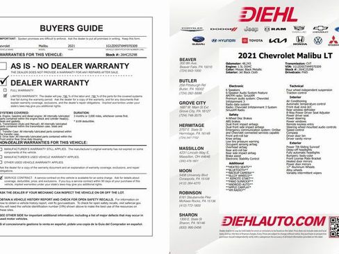 Used 2021 Chevrolet Malibu LT image 35