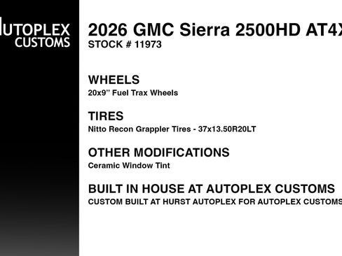 Used 2026 GMC Sierra 2500 AT4X w/ LPO, Black Badging Package AWD/4WD image 2