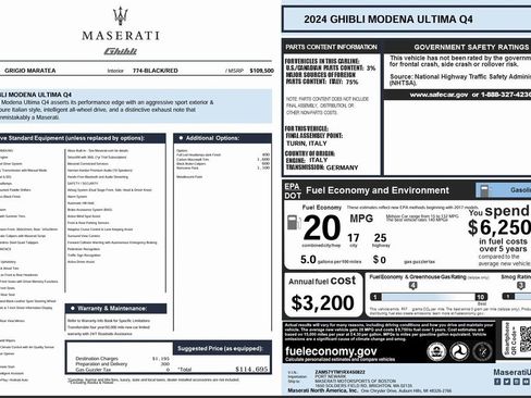 New 2024 Maserati Ghibli Modena Ultima Q4 image 1