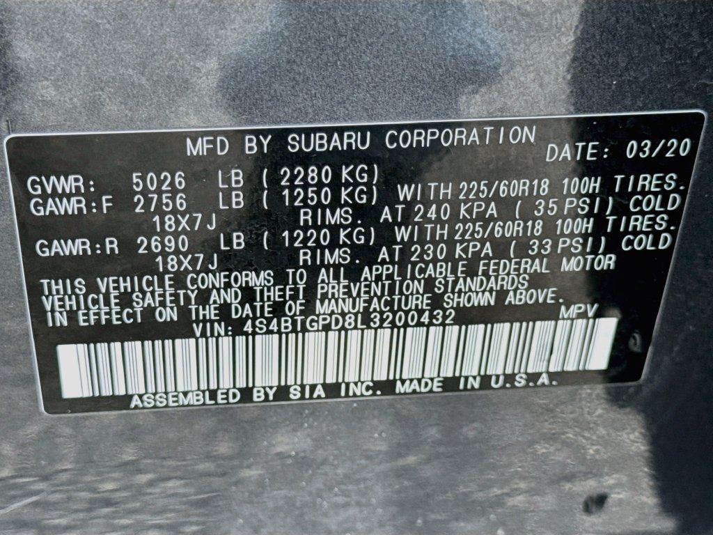 Used 2020 Subaru Outback Touring XT AWD/4WD image 42