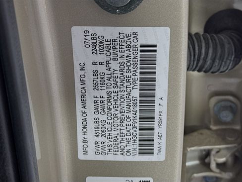 Certified 2019 Honda Accord Touring image 33