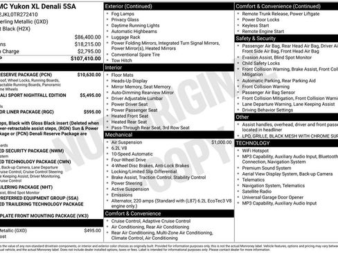 New 2026 GMC Yukon XL Denali w/ Denali Reserve Package AWD/4WD image 13