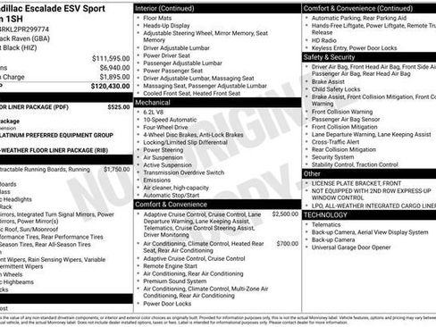 Used 2023 Cadillac Escalade ESV Sport Platinum w/ LPO, Floor Liner Package AWD/4WD image 32
