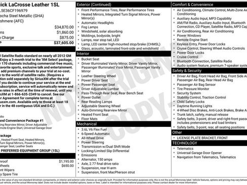 Used 2012 Buick LaCrosse Leather image 28