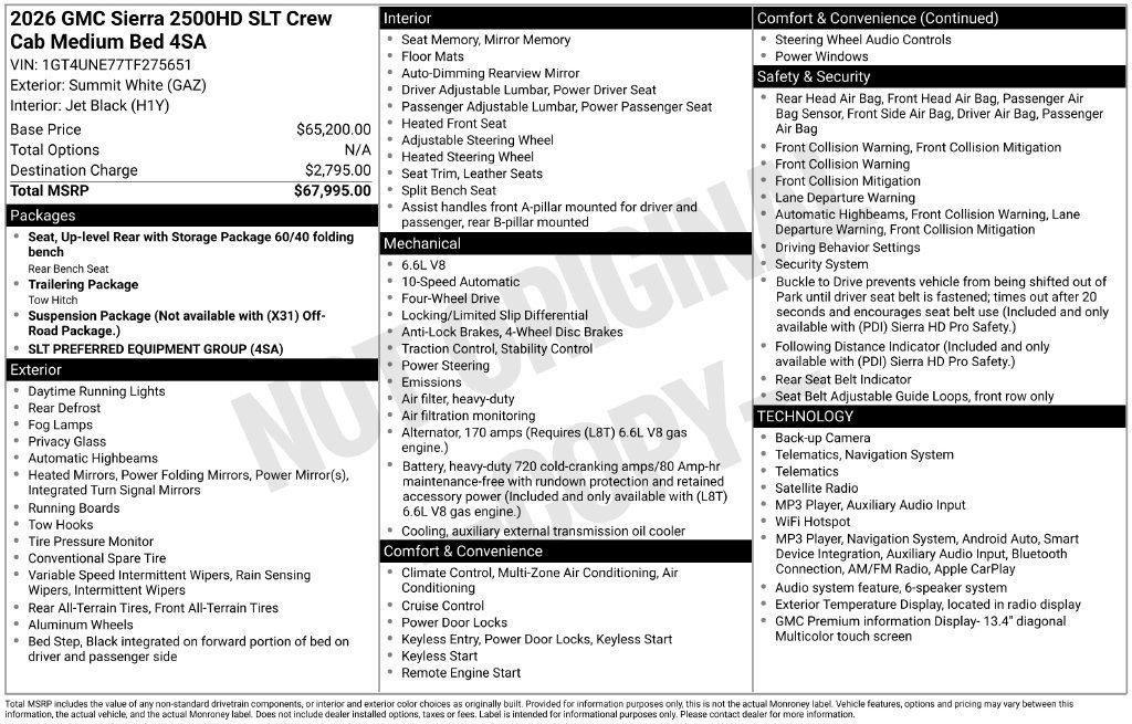 New 2026 GMC Sierra 2500 SLT AWD/4WD image 4
