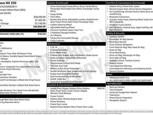 Used 2022 Lexus NX 250 FWD w/ Towing Package (2000 Lbs) image 7