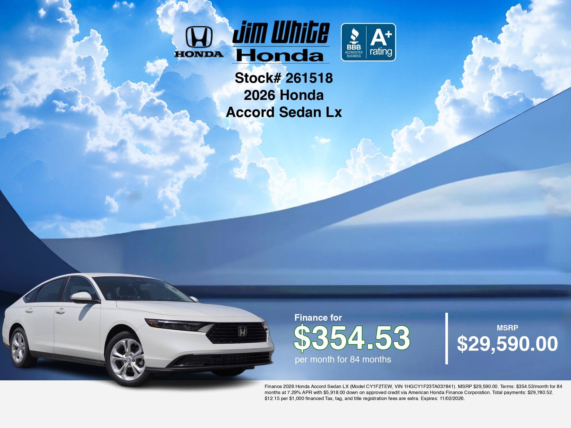 New 2026 Honda Accord LX image 8