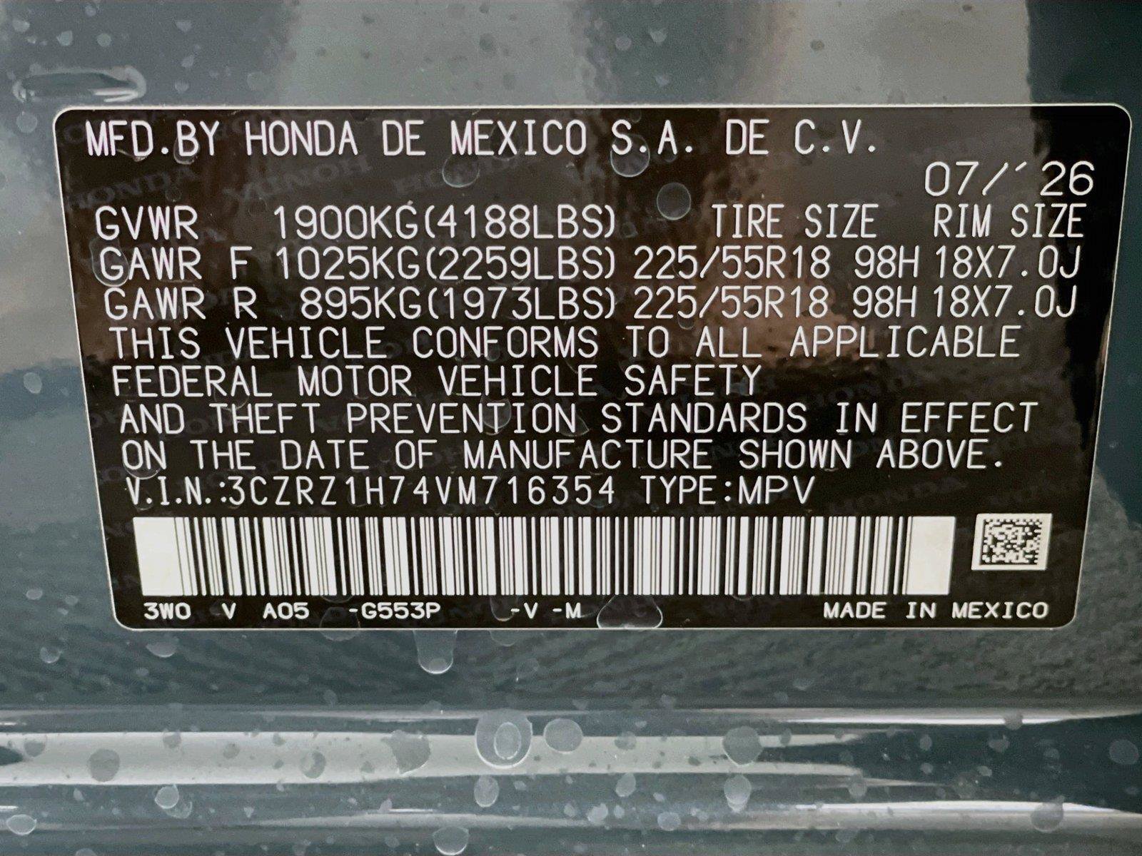 New 2027 Honda HR-V EX-L image 25