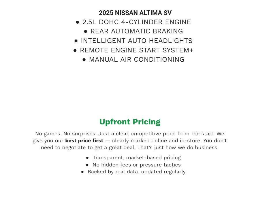 Used 2025 Nissan Altima 2.5 SV FWD image 2