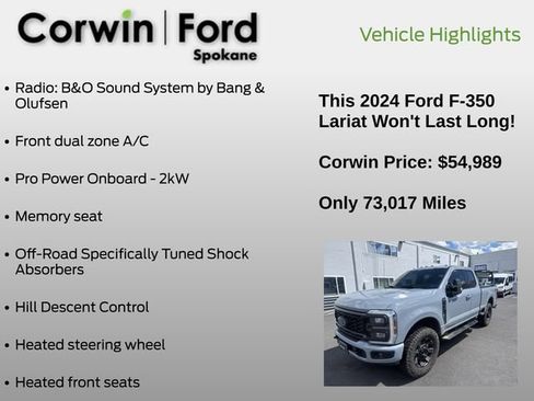 Used 2024 Ford F350 Lariat w/ Sport Appearance Package AWD/4WD image 8