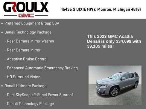 Used 2023 GMC Acadia Denali w/ Denali Ultimate Package FWD image 8