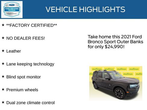 Used 2021 Ford Bronco Sport Outer Banks AWD/4WD image 11