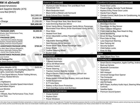Used 2025 BMW i4 xDrive40i w/ M Sport Package AWD/4WD image 35