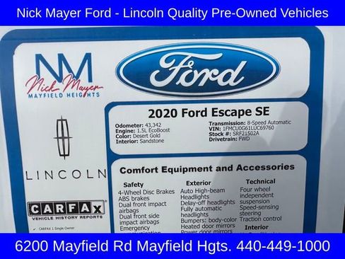 Used 2020 Ford Escape SE image 31