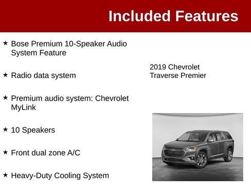 Used 2019 Chevrolet Traverse Premier w/ LPO, Floor Liner Package AWD/4WD image 4