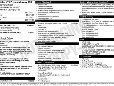 Used 2024 Cadillac XT5 Premium Luxury w/ Technology Package image 9