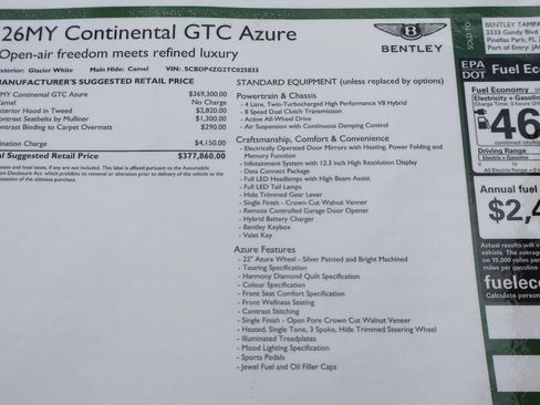 New 2026 Bentley Continental GTC AWD/4WD image 32