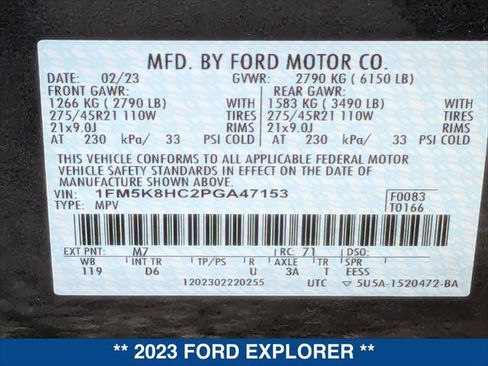 Used 2023 Ford Explorer Platinum w/ Technology Package image 25