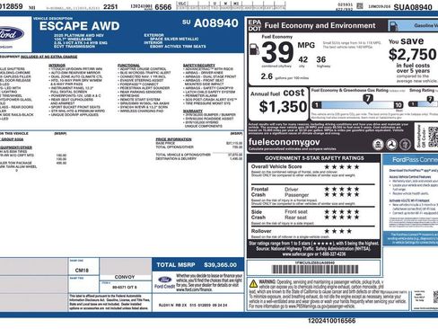 Used 2025 Ford Escape Platinum w/ Class II Trailer Tow Package image 16