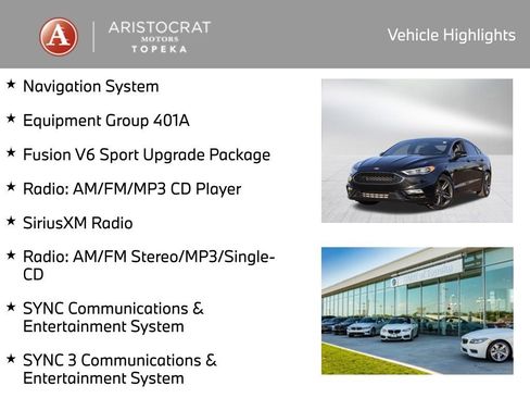 Used 2017 Ford Fusion Sport w/ Equipment Group 401A image 2