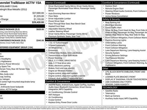 Used 2021 Chevrolet TrailBlazer ACTIV w/ Convenience Package image 5