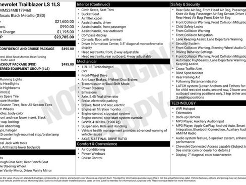 Used 2021 Chevrolet TrailBlazer LS w/ LPO, Blackout Package FWD image 6