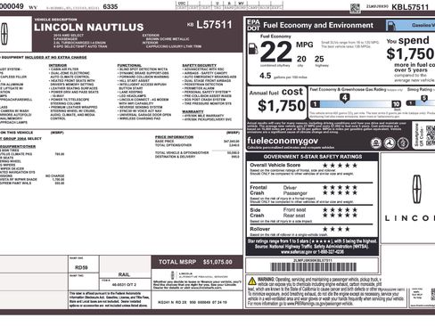 Used 2019 Lincoln Nautilus Select AWD/4WD image 4