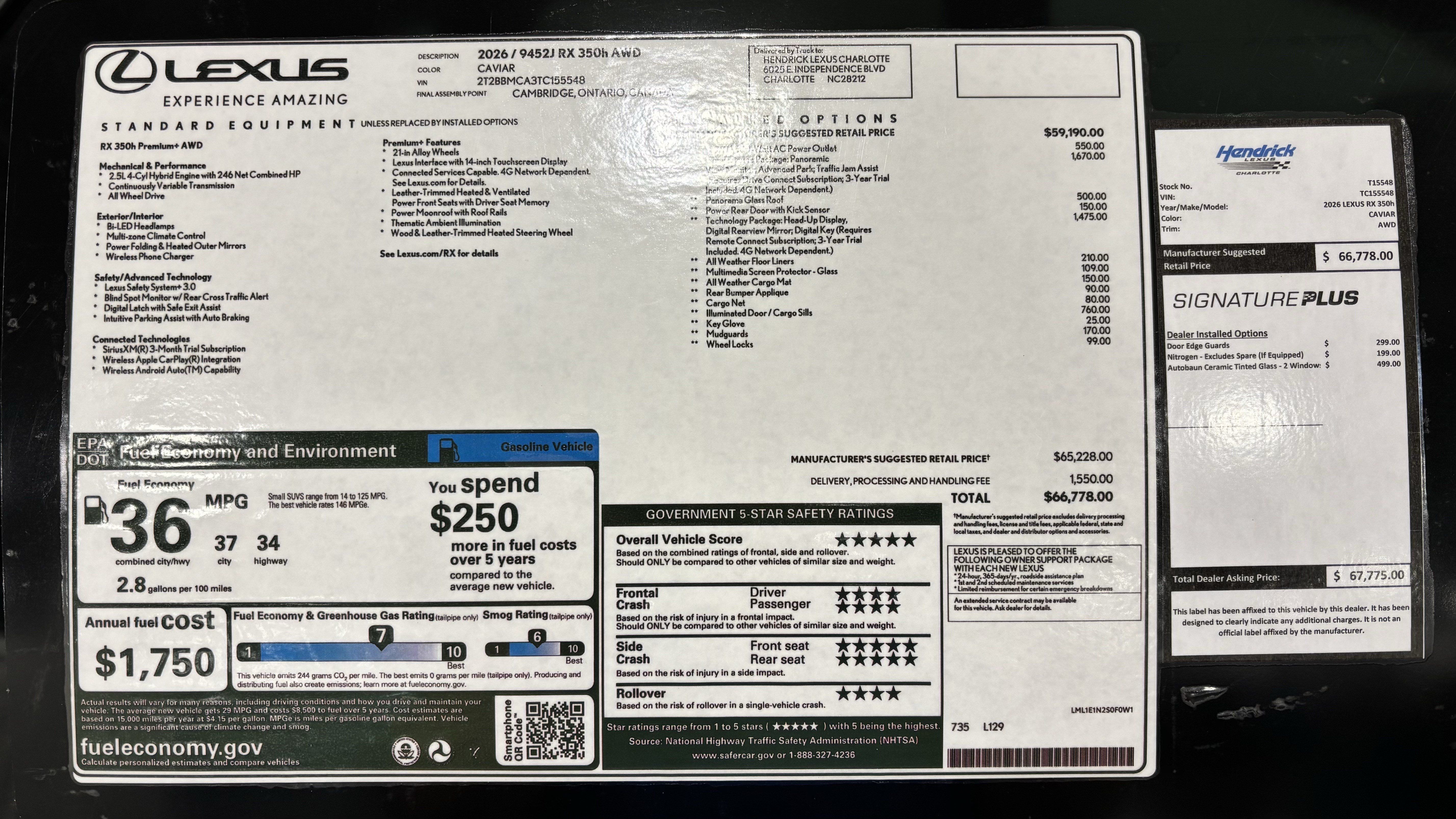 New 2026 Lexus RX 350 w/ Convenience Package AWD/4WD image 44
