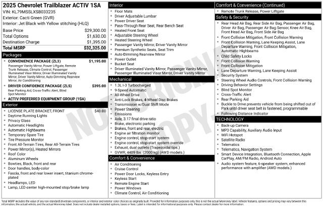 Used 2025 Chevrolet TrailBlazer ACTIV w/ Convenience Package AWD/4WD image 25