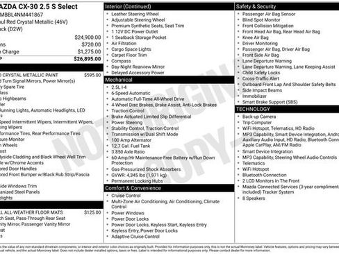 Used 2022 MAZDA CX-30 AWD 2.5 S w/ Select Package image 6