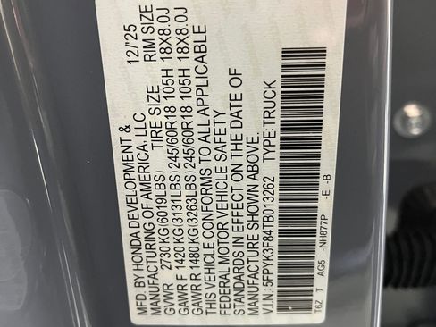 New 2026 Honda Ridgeline Black Edition image 18