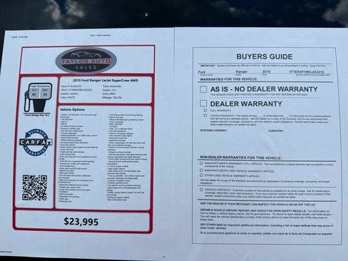 Used 2019 Ford Ranger Lariat w/ Equipment Group 501A Mid AWD/4WD image 31