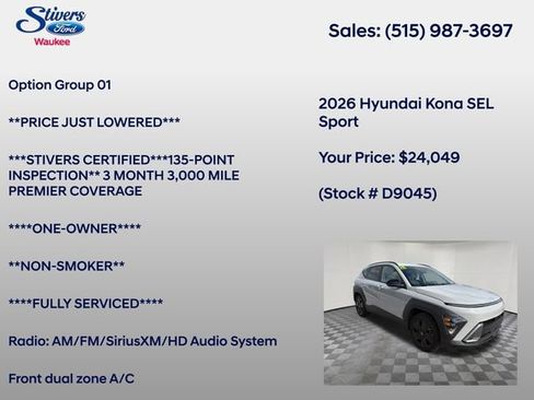 Used 2026 Hyundai Kona SEL Sport FWD image 8