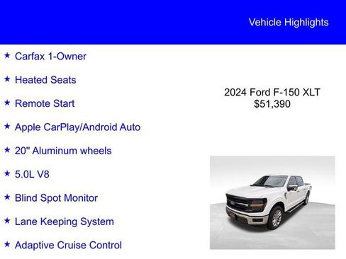 Used 2024 Ford F150 XLT w/ Equipment Group 302A MID image 2