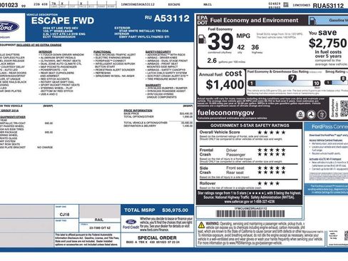 Used 2024 Ford Escape ST-Line w/ Equipment Group 301A FWD image 2