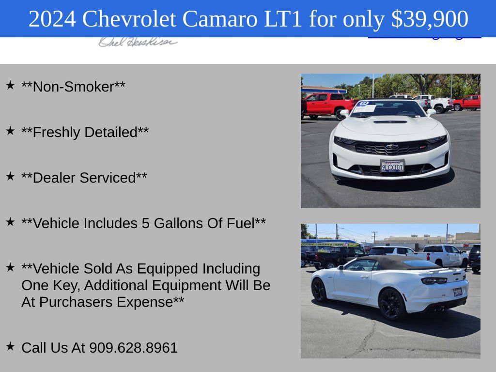 Used 2024 Chevrolet Camaro LT w/ RS Package RWD image 4