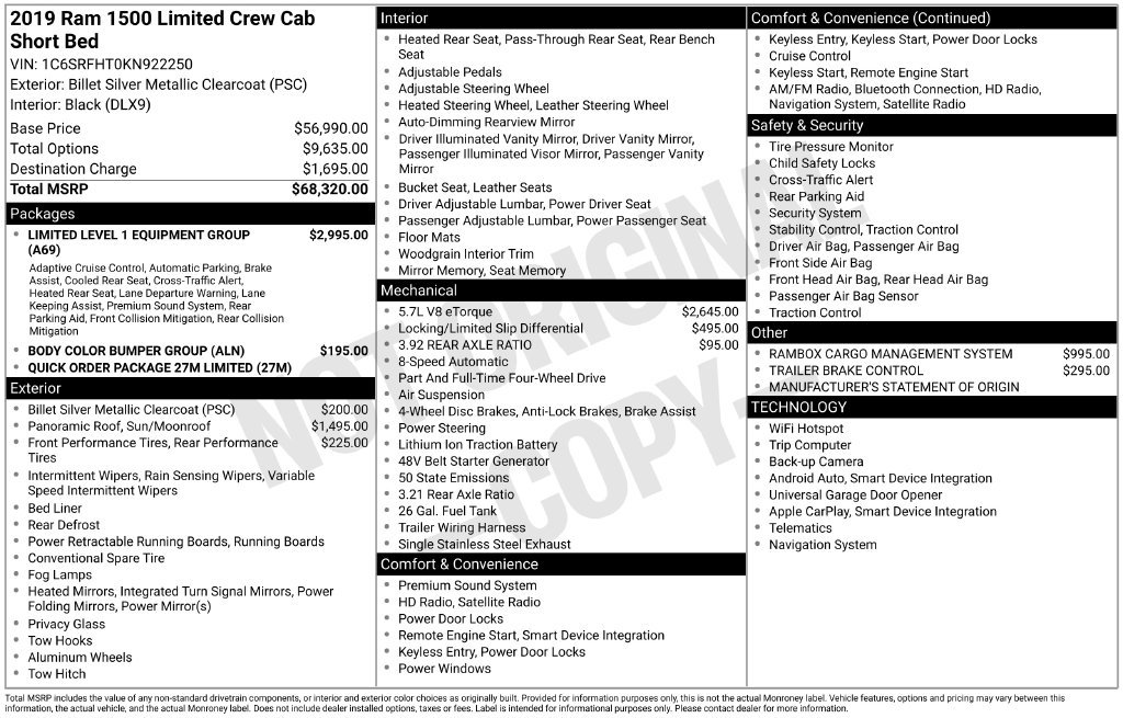 Used 2019 RAM 1500 Limited AWD/4WD image 41